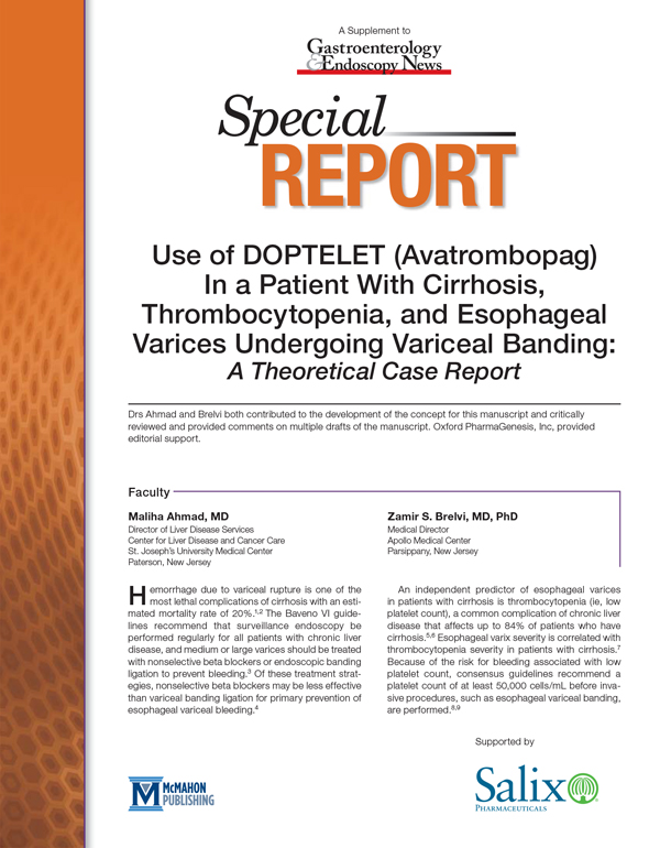 Use of DOPTELET (Avatrombopag) in a Patient With Cirrhosis